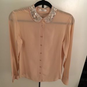 Equipment Silk Blouse with Sequin Collar